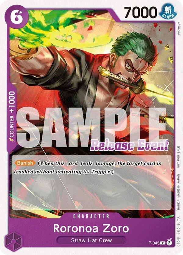 Roronoa Zoro (ST15 - ST20 Release Event Pack) — One Piece Promotion Cards — One Piece Card Game