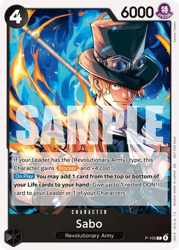 Sabo (P-105) — One Piece Promotion Cards — One Piece Card Game