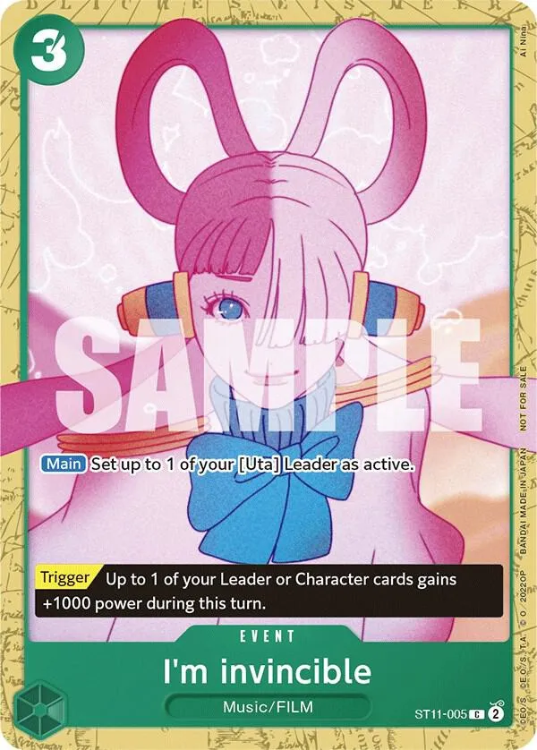 I'm invincible (Starter Deck 11: Uta Deck Battle) — One Piece Promotion Cards — One Piece Card Game