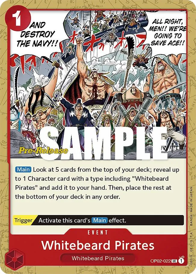 Whitebeard Pirates — Paramount War Pre-Release Cards — One Piece Card Game