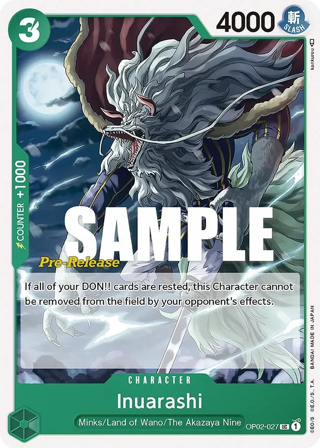 Inuarashi — Paramount War Pre-Release Cards — One Piece Card Game