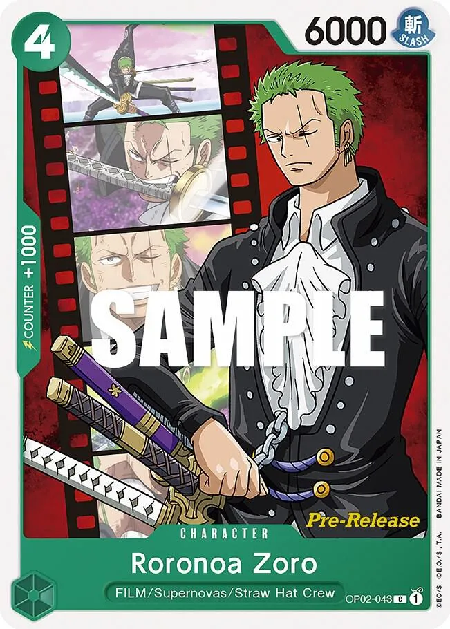 Roronoa Zoro — Paramount War Pre-Release Cards — One Piece Card Game