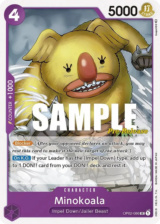 Minokoala — Paramount War Pre-Release Cards — One Piece Card Game