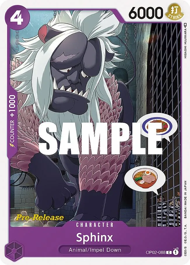 Sphinx — Paramount War Pre-Release Cards — One Piece Card Game