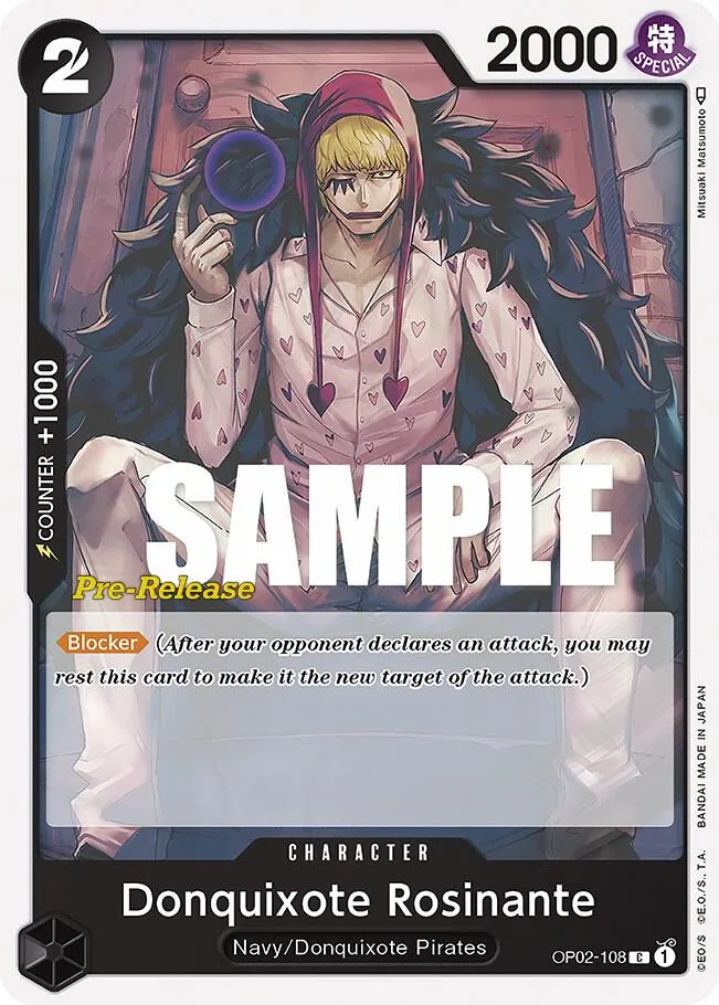Donquixote Rosinante — Paramount War Pre-Release Cards — One Piece Card Game