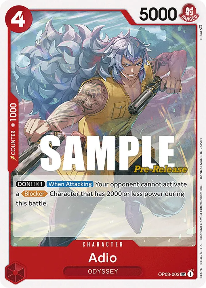 Adio — Pillars of Strength Pre-Release Cards — One Piece Card Game