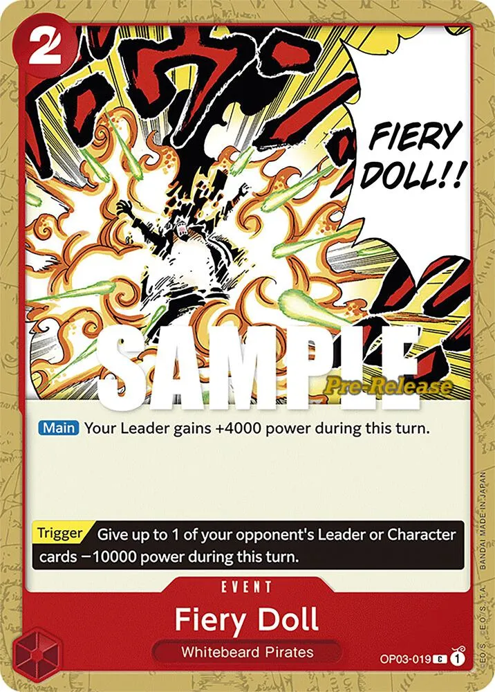 Fiery Doll from Pillars of Strength Pre-Release Cards - One Piece Card Game