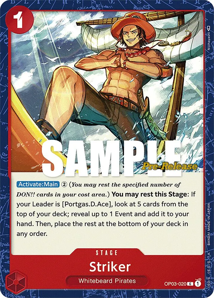 Striker from Pillars of Strength Pre-Release Cards - One Piece Card Game