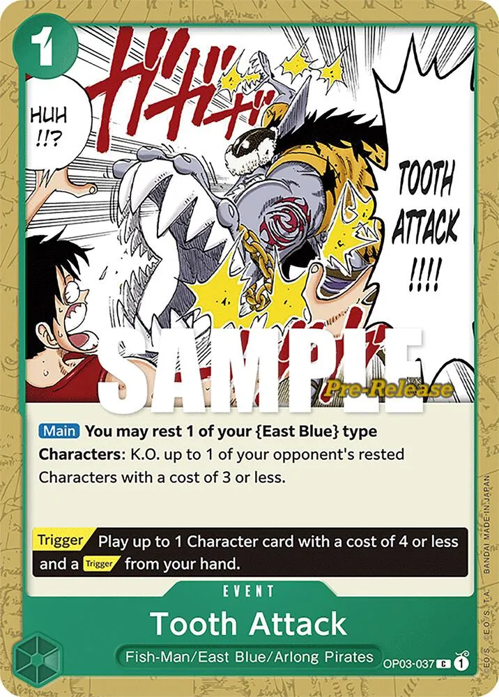 Tooth Attack — Pillars of Strength Pre-Release Cards — One Piece Card Game