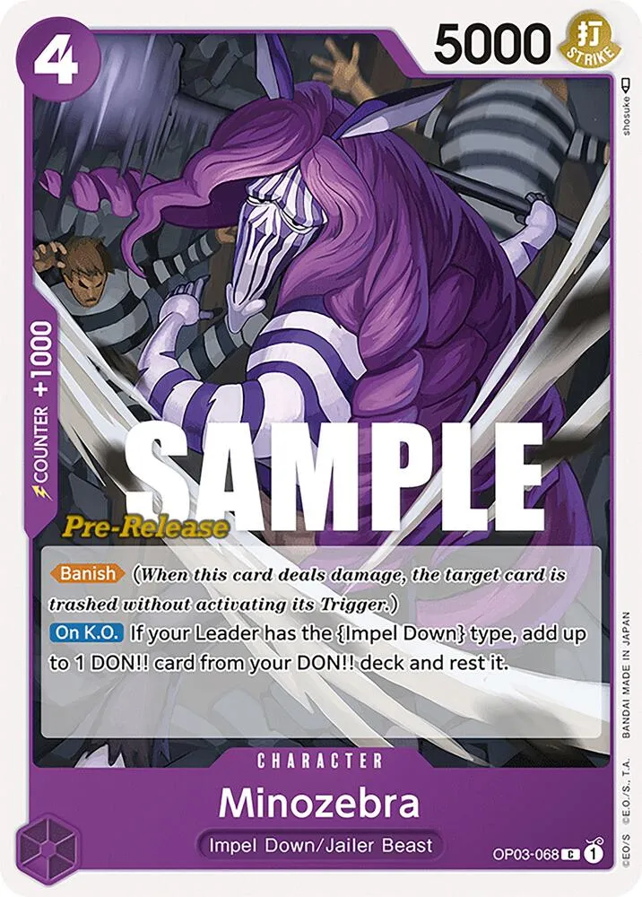 Minozebra — Pillars of Strength Pre-Release Cards — One Piece Card Game