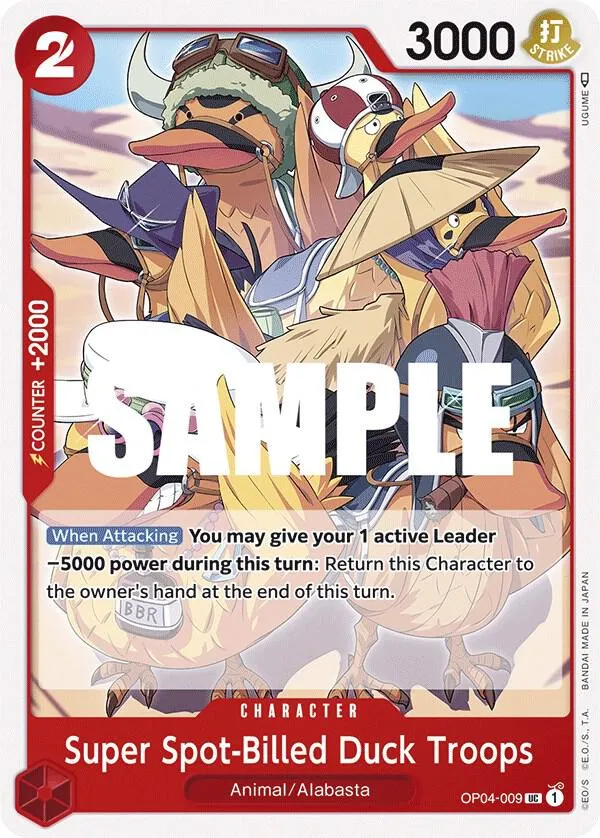 Super Spot-Billed Duck Troops — Kingdoms of Intrigue — One Piece Card Game