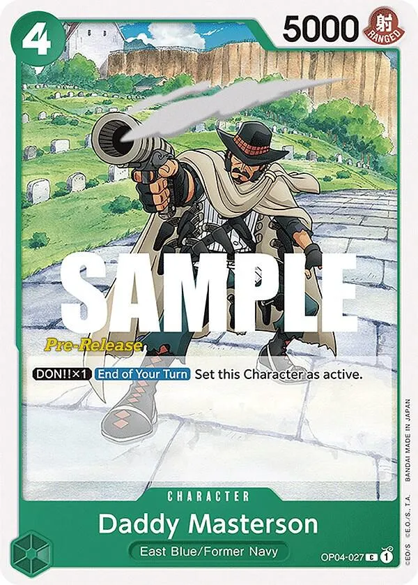 Daddy Masterson — Kingdoms of Intrigue Pre-Release Cards — One Piece Card Game