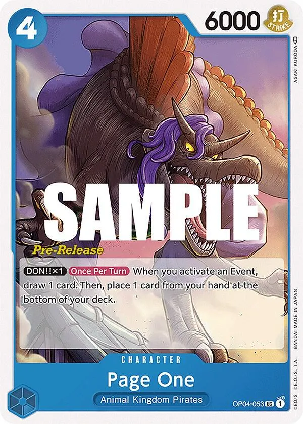 Page One — Kingdoms of Intrigue Pre-Release Cards — One Piece Card Game