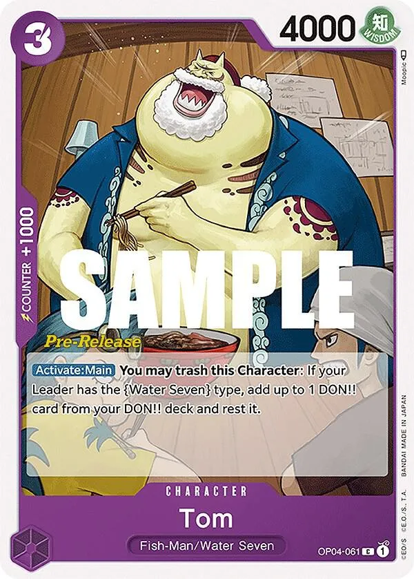 Tom — Kingdoms of Intrigue Pre-Release Cards — One Piece Card Game