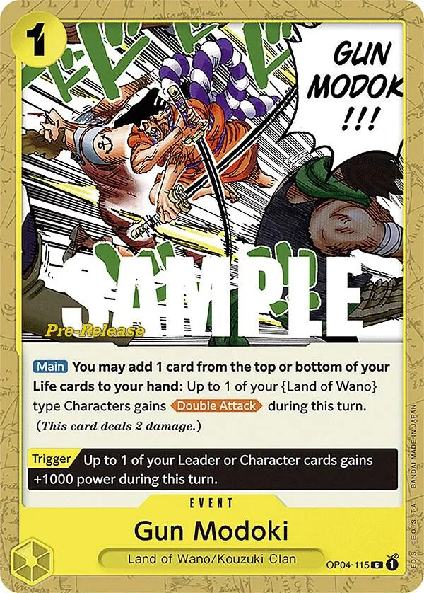 Gun Modoki — Kingdoms of Intrigue Pre-Release Cards — One Piece Card Game