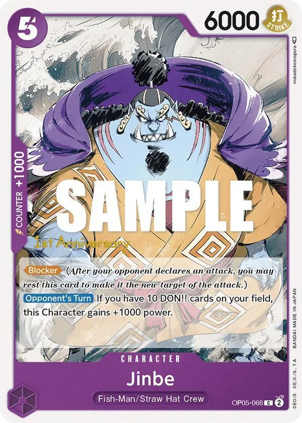 Jinbe — Awakening of the New Era: 1st Anniversary Tournament Cards — One Piece Card Game