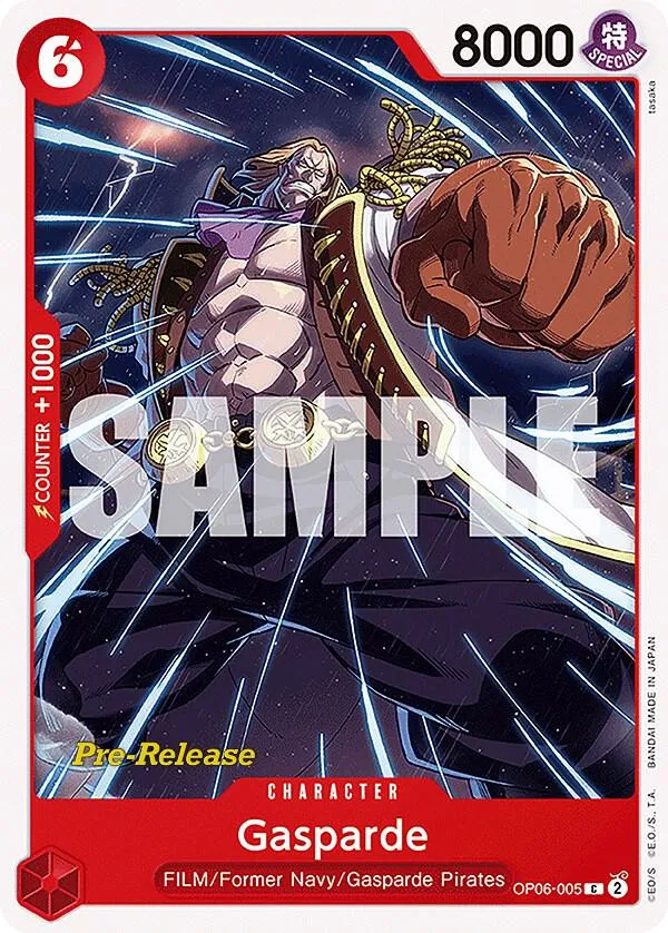 Gasparde — Wings of the Captain Pre-Release Cards — One Piece Card Game