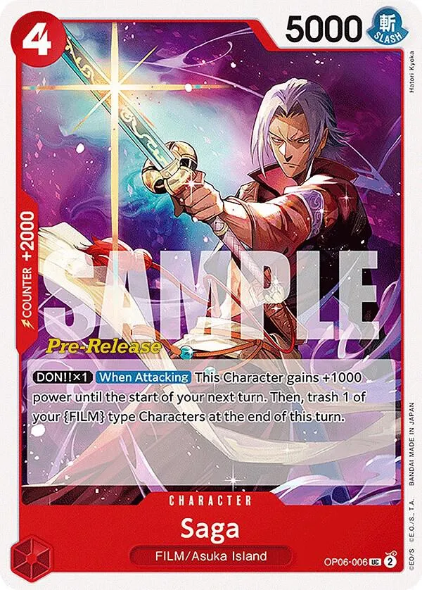 Saga — Wings of the Captain Pre-Release Cards — One Piece Card Game