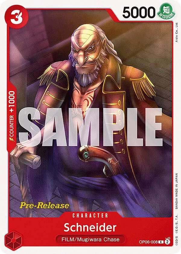 Schneider — Wings of the Captain Pre-Release Cards — One Piece Card Game