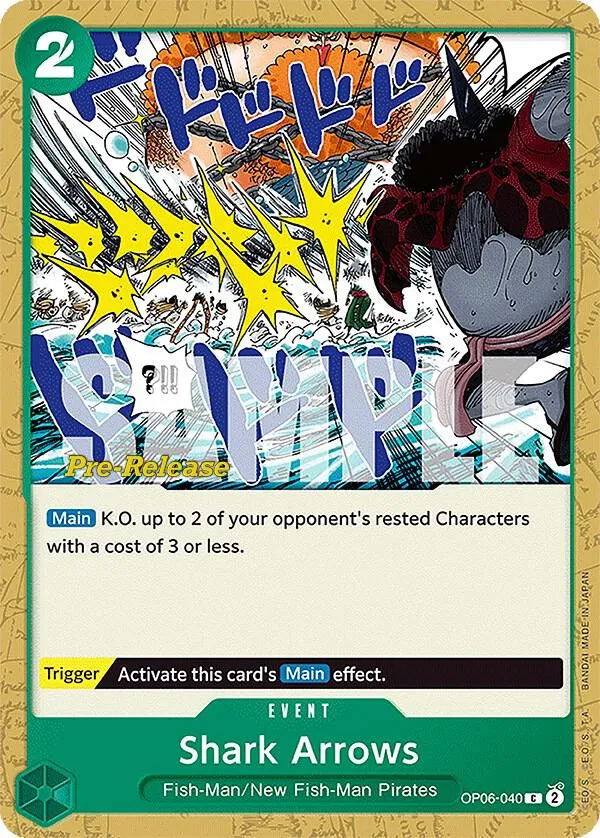 Shark Arrows — Wings of the Captain Pre-Release Cards — One Piece Card Game