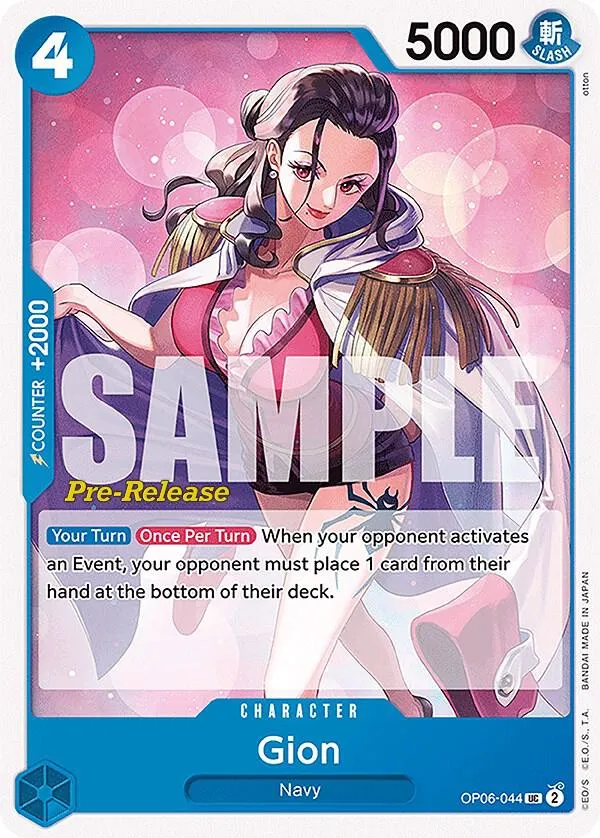 Gion — Wings of the Captain Pre-Release Cards — One Piece Card Game
