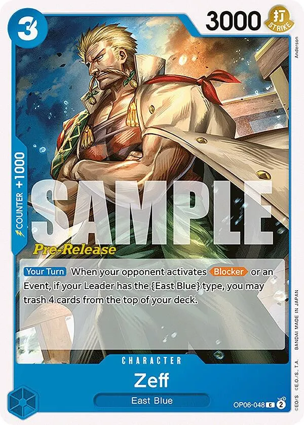 Zeff — Wings of the Captain Pre-Release Cards — One Piece Card Game