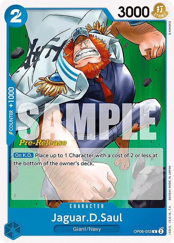 Jaguar.D.Saul — Wings of the Captain Pre-Release Cards — One Piece Card Game