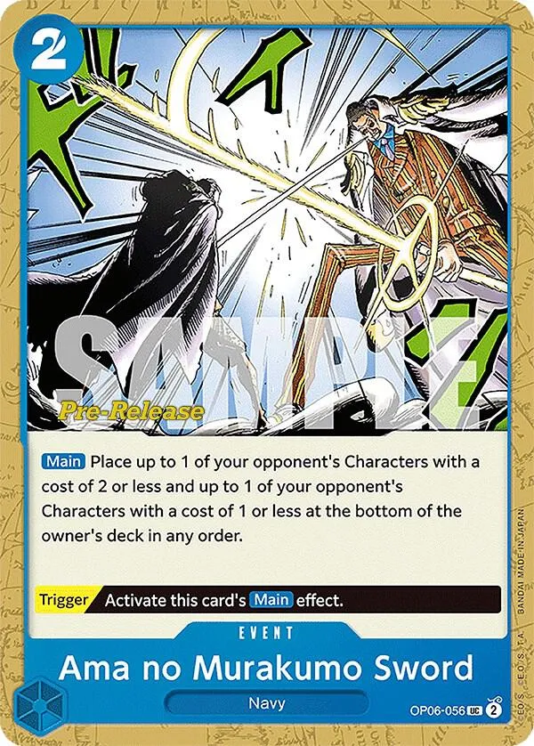 Ama no Murakumo Sword — Wings of the Captain Pre-Release Cards — One Piece Card Game