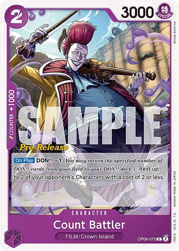 Count Battler — Wings of the Captain Pre-Release Cards — One Piece Card Game