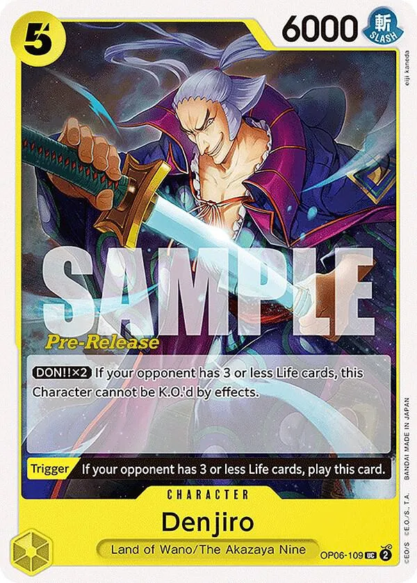 Denjiro — Wings of the Captain Pre-Release Cards — One Piece Card Game