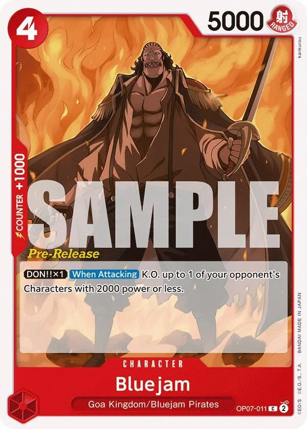Bluejam — 500 Years in the Future Pre-Release Cards — One Piece Card Game