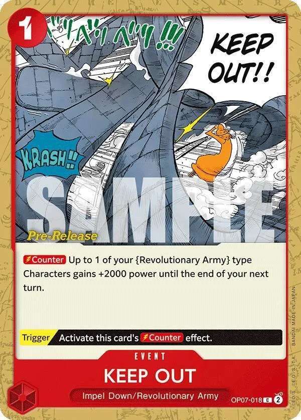 Keep Out — 500 Years in the Future Pre-Release Cards — One Piece Card Game