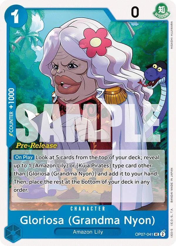 Gloriosa (Grandma Nyon) — 500 Years in the Future Pre-Release Cards — One Piece Card Game
