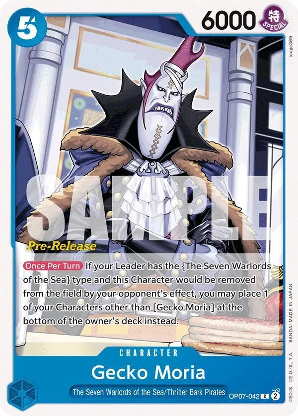Gecko Moria (042) — 500 Years in the Future Pre-Release Cards — One Piece Card Game