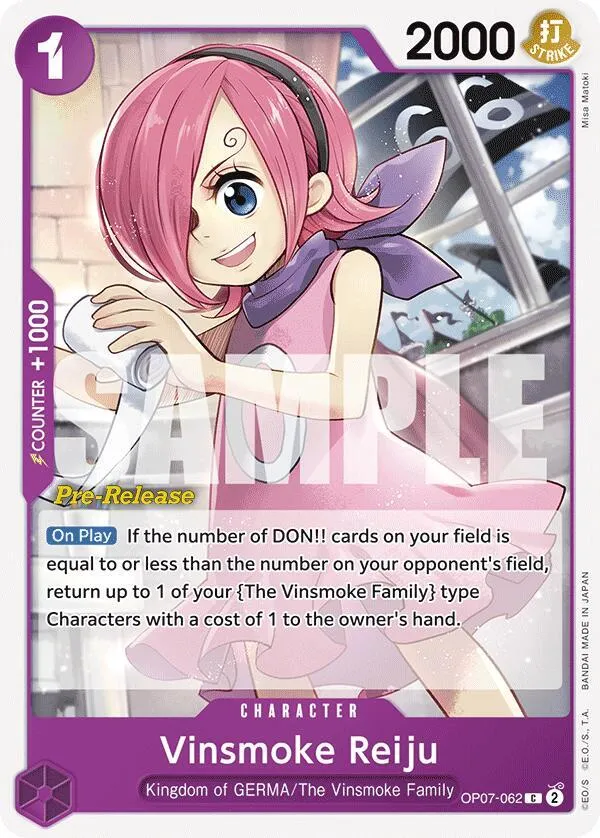 Vinsmoke Reiju — 500 Years in the Future Pre-Release Cards — One Piece Card Game