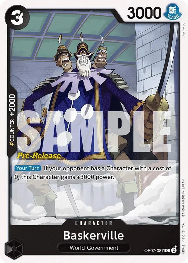 Baskerville — 500 Years in the Future Pre-Release Cards — One Piece Card Game