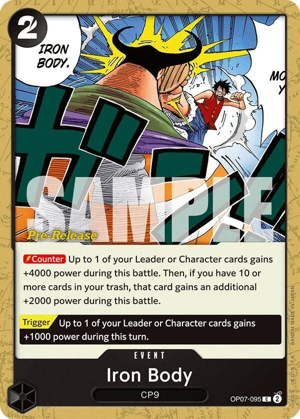 Iron Body — 500 Years in the Future Pre-Release Cards — One Piece Card Game