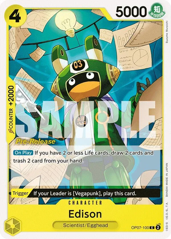Edison — 500 Years in the Future Pre-Release Cards — One Piece Card Game