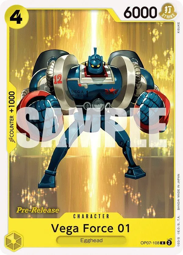Vega Force 01 — 500 Years in the Future Pre-Release Cards — One Piece Card Game