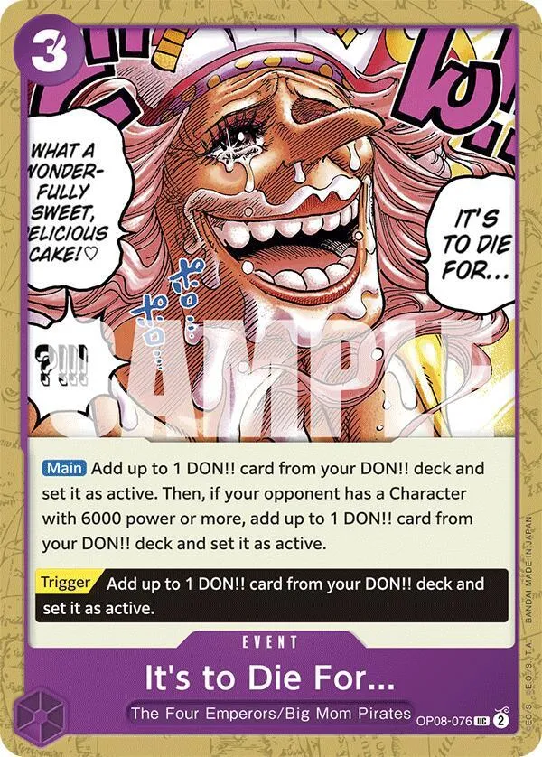 It's to Die For — Two Legends — One Piece Card Game