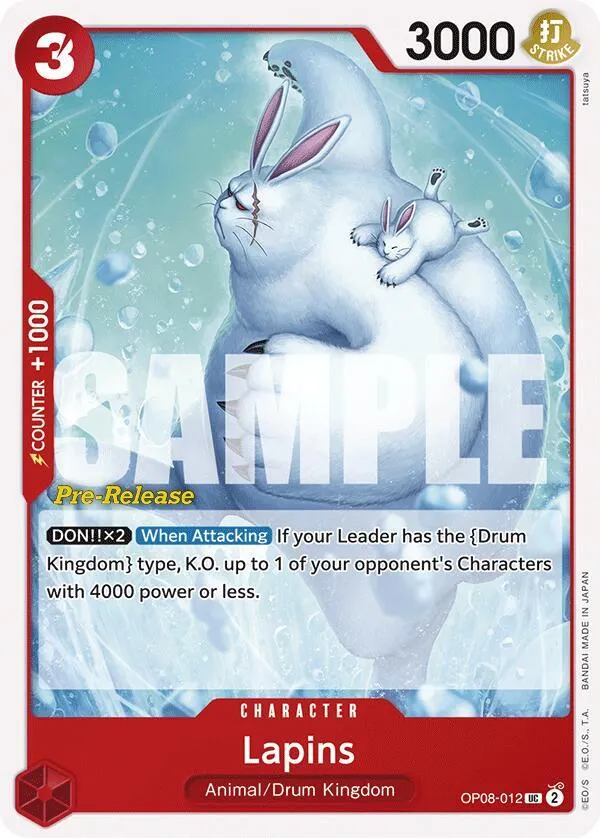 Lapins — Two Legends Pre-Release Cards — One Piece Card Game
