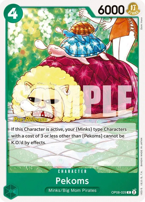 Pekoms — Two Legends Pre-Release Cards — One Piece Card Game