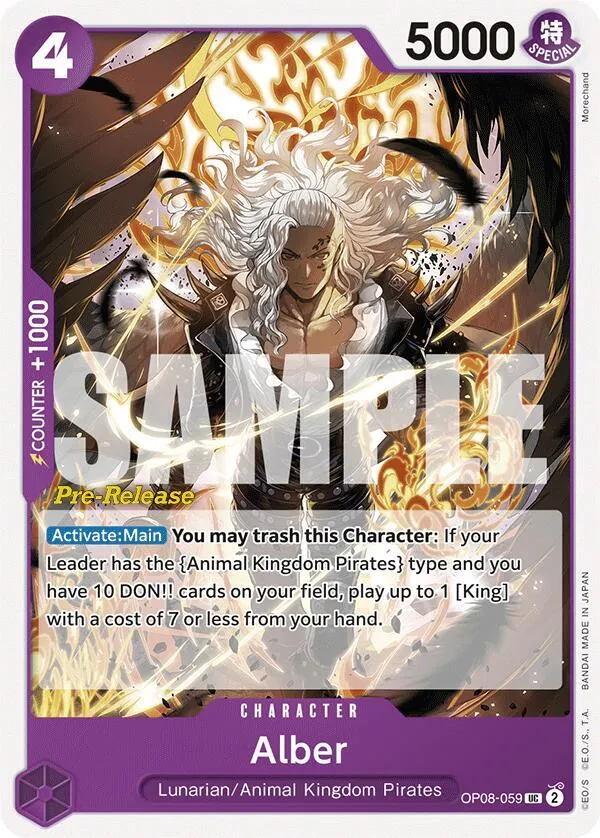 Alber — Two Legends Pre-Release Cards — One Piece Card Game
