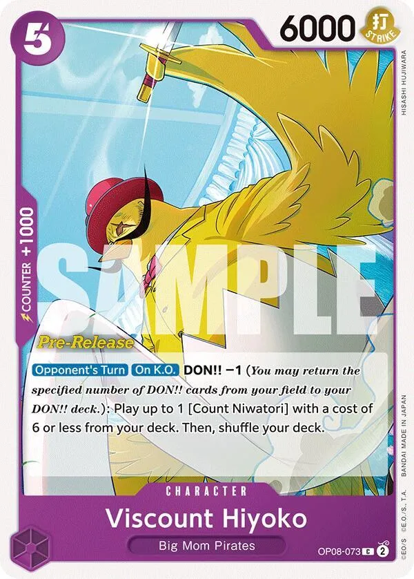 Viscount Hiyoko — Two Legends Pre-Release Cards — One Piece Card Game