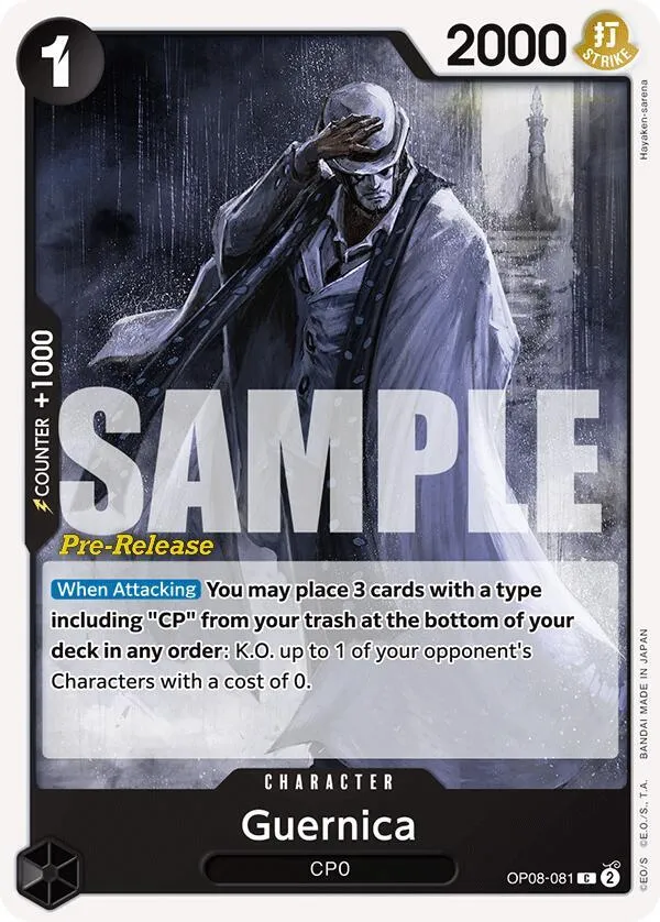 Guernica — Two Legends Pre-Release Cards — One Piece Card Game