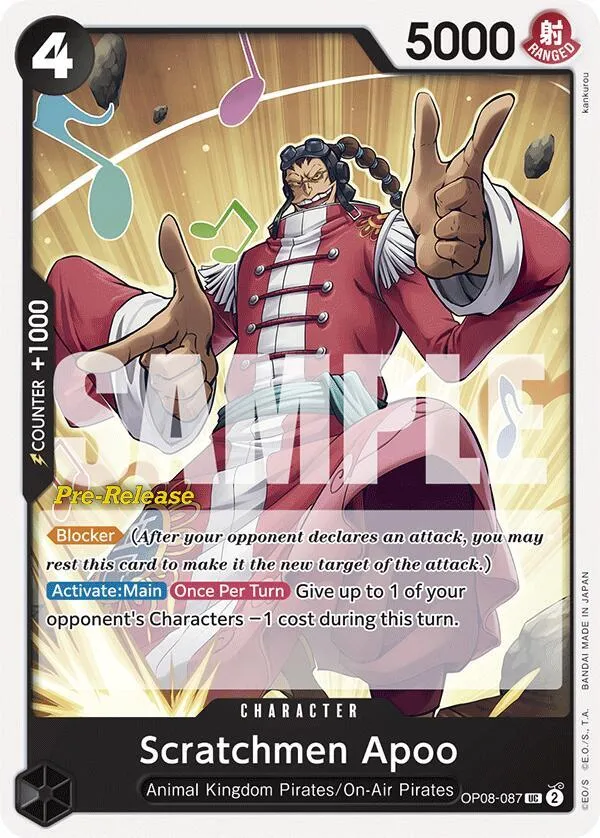 Scratchmen Apoo — Two Legends Pre-Release Cards — One Piece Card Game