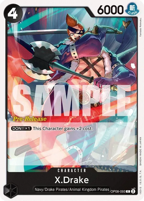 X.Drake — Two Legends Pre-Release Cards — One Piece Card Game