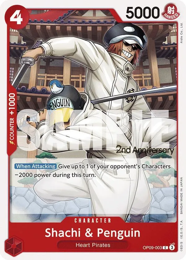 Shachi & Penguin — Emperors in the New World: 2nd Anniversary Tournament Cards — One Piece Card Game