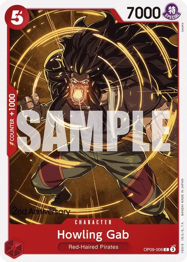Howling Gab — Emperors in the New World: 2nd Anniversary Tournament Cards — One Piece Card Game