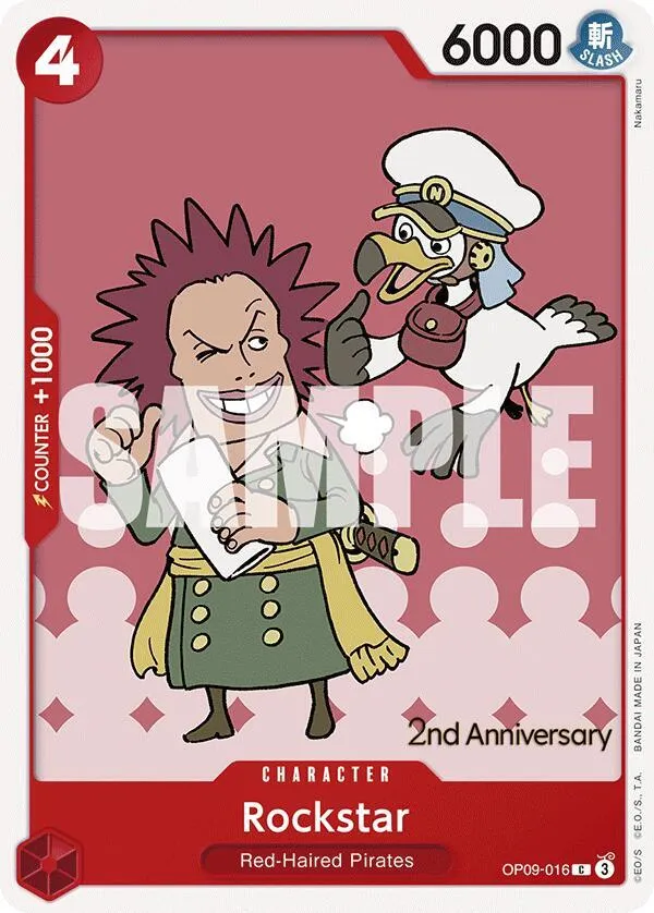 Rockstar — Emperors in the New World: 2nd Anniversary Tournament Cards — One Piece Card Game